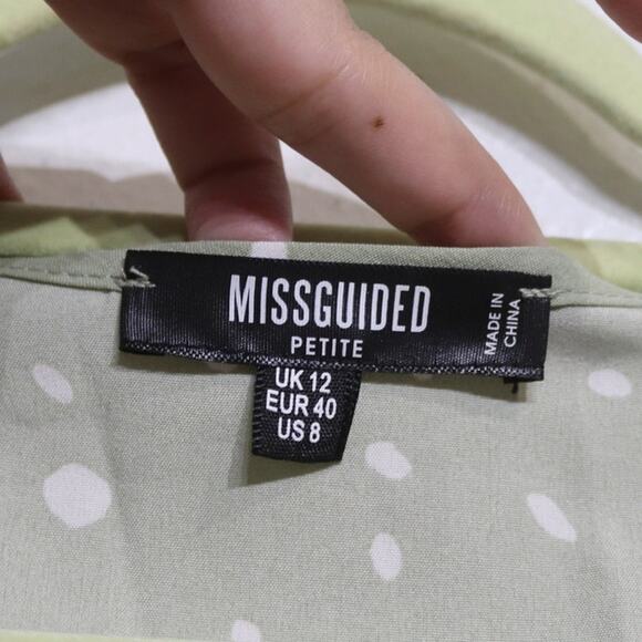Missguided Petite Sage Spot Wrap Midi Dress Sz 8 NWOT - Picture 5 of 12